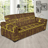 Egypt Hieroglyphics Pattern Print Design 03 Sofa Slipcover