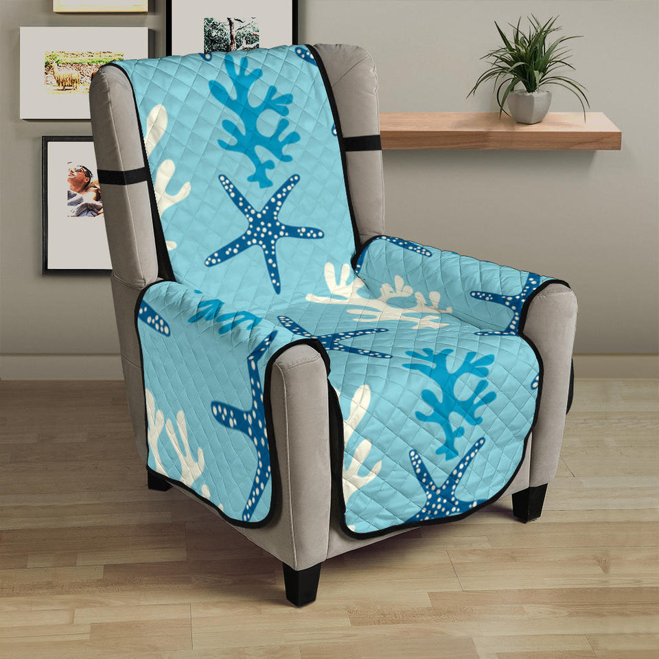 Blue starfish coral reef pattern Chair Cover Protector