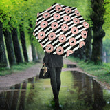 Donuts Pink Icing Striped Pattern Umbrella