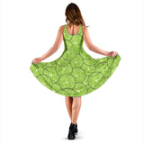 Slices Of Lime Pattern Sleeveless Midi Dress
