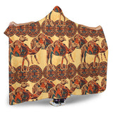 Camel Polynesian Tribal Design Pattern Hooded Blanket