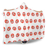 Daruma Japanese Wooden Doll Pattern Hooded Blanket