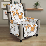 Cute corgi heart star bone pattern Chair Cover Protector