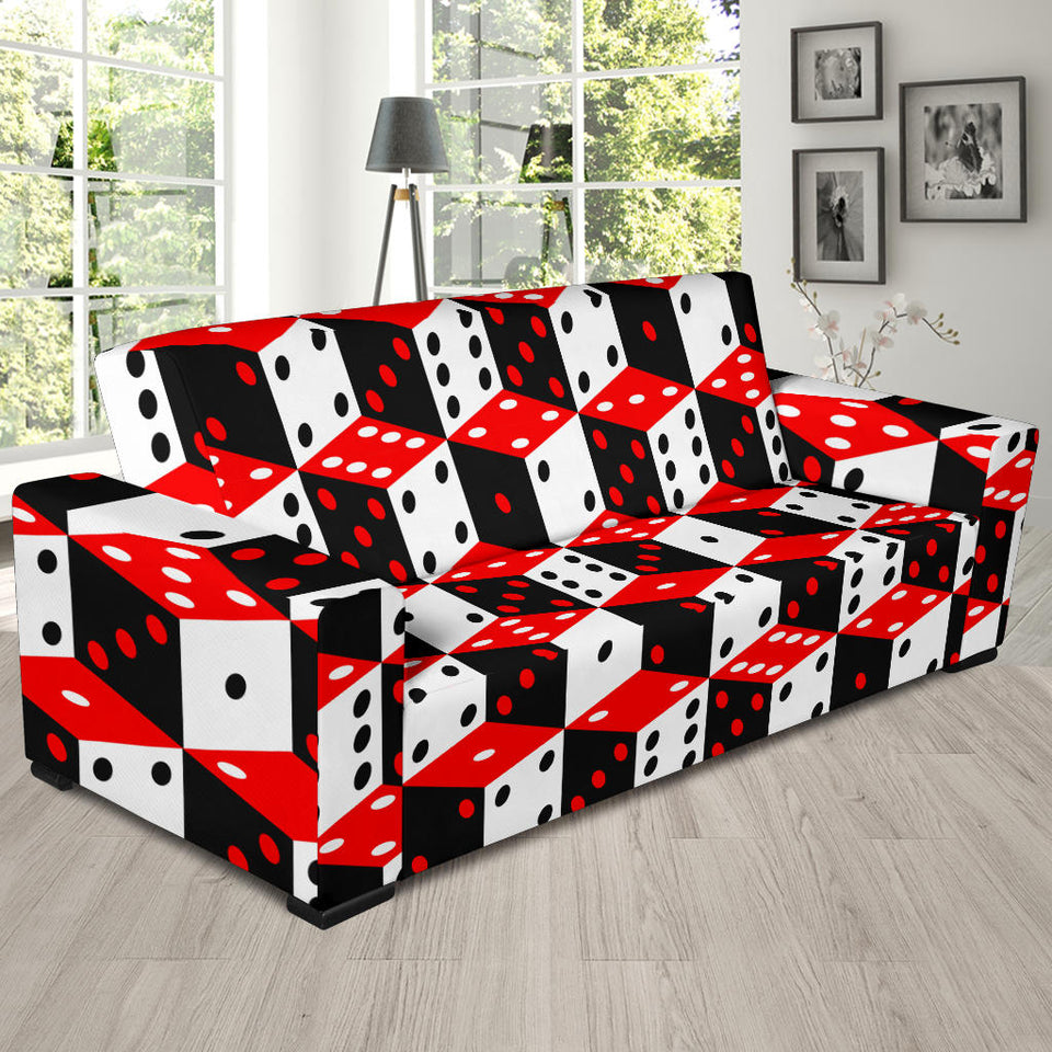 Dice Pattern Print Design 02 Sofa Slipcover