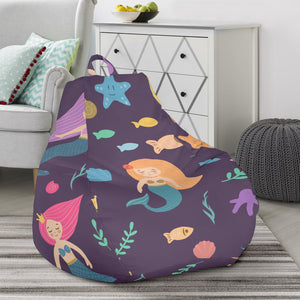 Beautiful Mermaid Fish Jellyfish Algae Other Marine World Bean Bag Cover