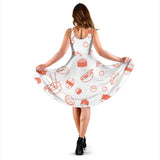 Sushi Pattern Sleeveless Midi Dress