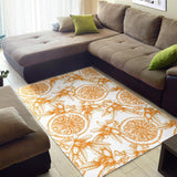 Hand Drawn Orange Fruit Pattern Area Rug