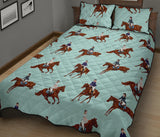 Horses running horses rider pattern Quilt Bed Set