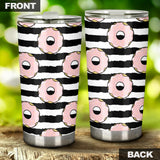 Donuts Pink Icing Striped Pattern Tumbler