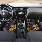 Gold Dragon Pattern Front And Back Car Mats