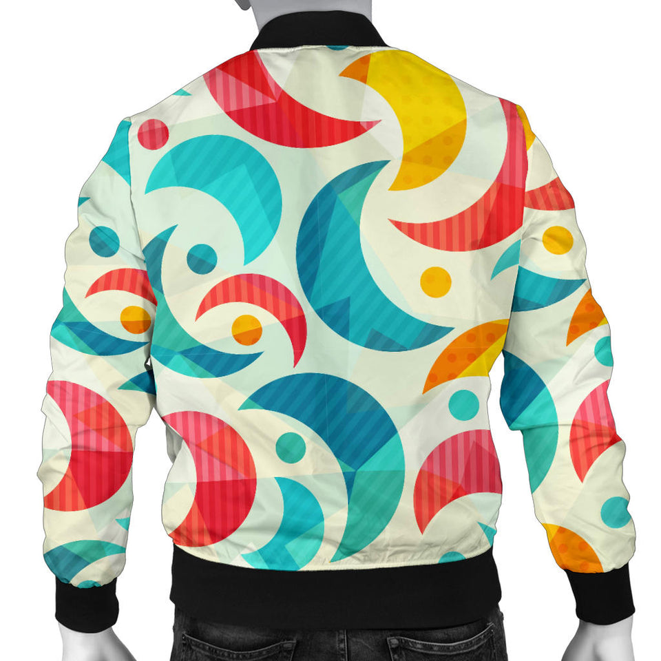 Colorful Moon Pattern Men'S Bomber Jacket