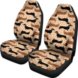 Dachshund Floral Background Universal Fit Car Seat Covers