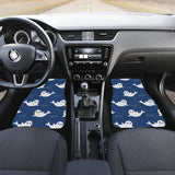 Cute White Baby Sea Lion Seal Pattern Front And Back Car Mats