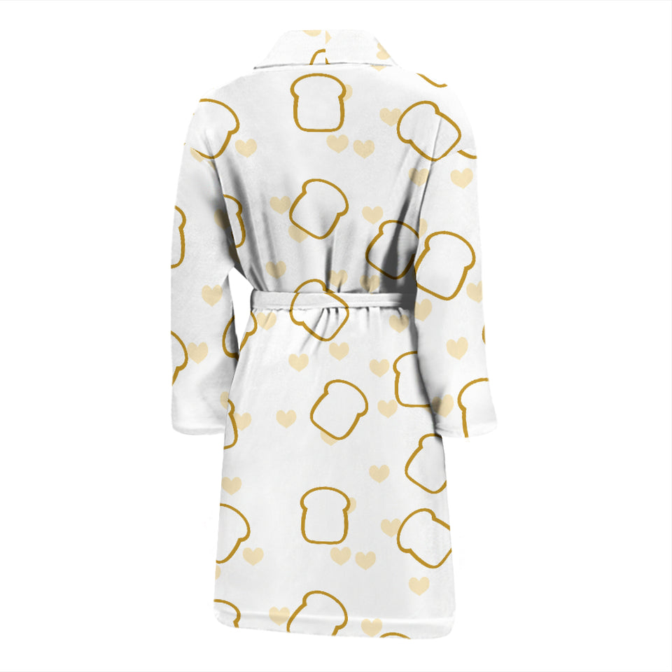 Bread Toast Pattern Print Design 01 Men's Bathrobe
