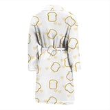 Bread Toast Pattern Print Design 01 Men's Bathrobe