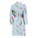 Watercolor Tulips Pattern Men'S Bathrobe