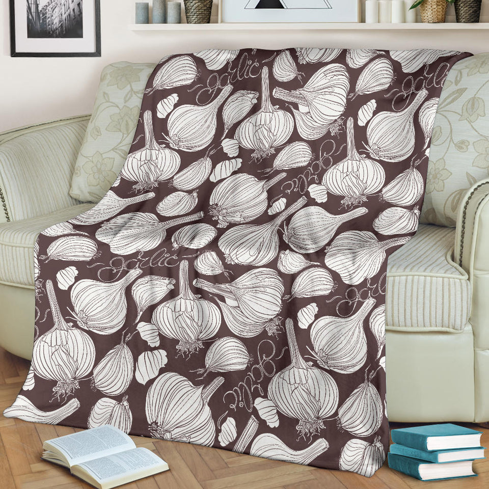 Garlic Bulb Dark Background Premium Blanket