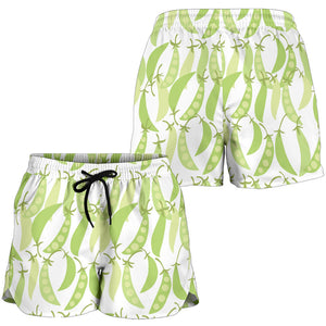Green Peas Pattern Print Design 03 Women Shorts