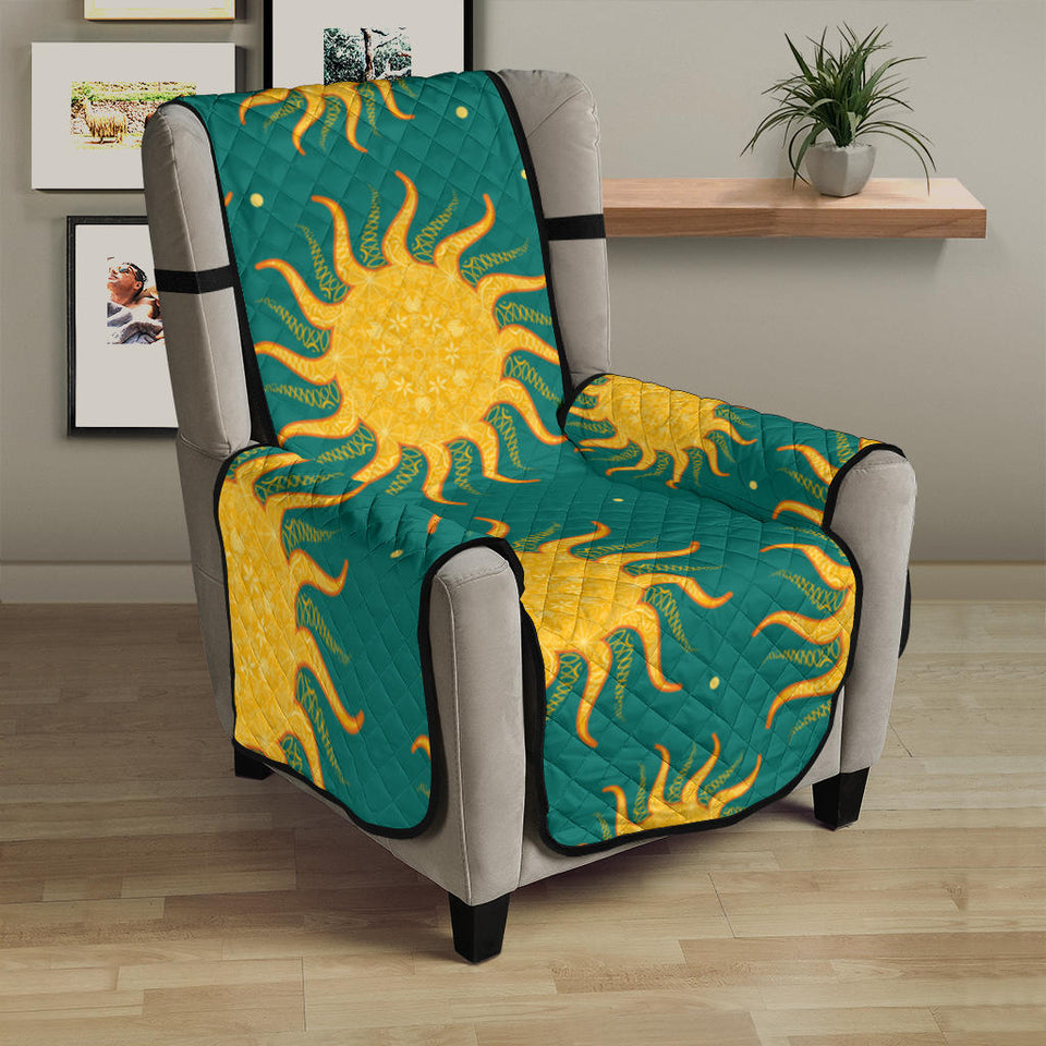 Sun green background Chair Cover Protector