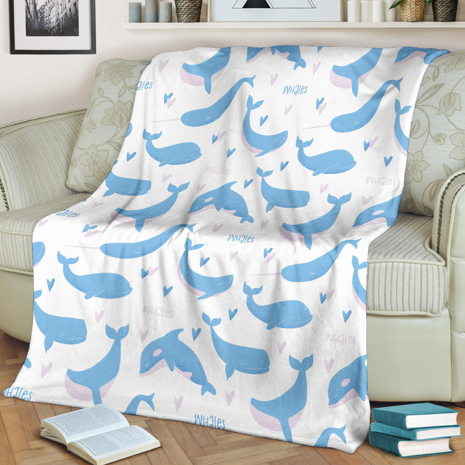 Blue Whale Pattern Premium Blanket