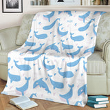 Blue Whale Pattern Premium Blanket