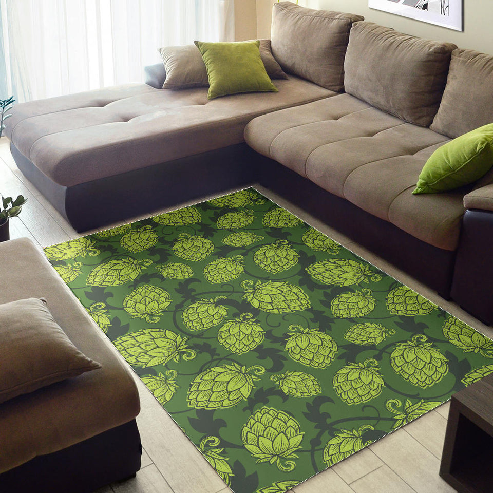 Hop Patternn Hop Cone Background Area Rug