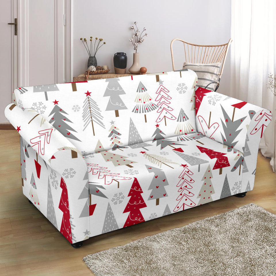 Cute Christmas Tree Pattern Loveseat Couch Slipcover