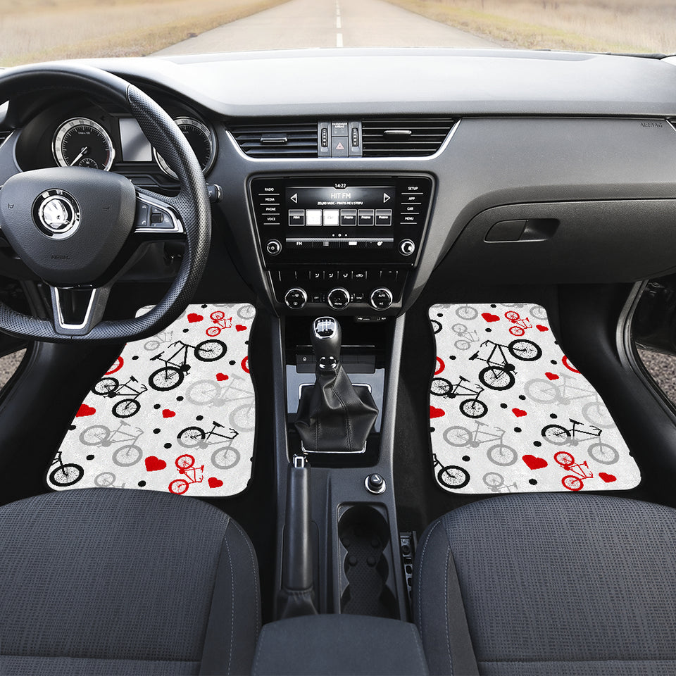 Bicycle Pattern Print Design 04 Front and Back Car Mats