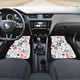 Bicycle Pattern Print Design 04 Front and Back Car Mats