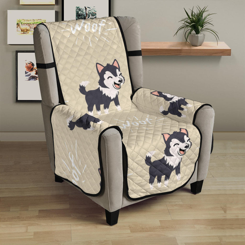 Cute Siberian Husky Chair Cover Protector