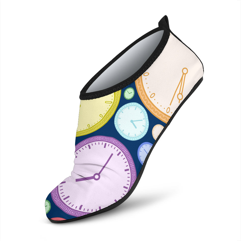 Colorful Clock Background Aqua Shoes