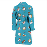 Jack Russel Pattern Print Design 03 Men's Bathrobe