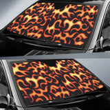 Fire Flame Dark Pattern Car Sun Shade