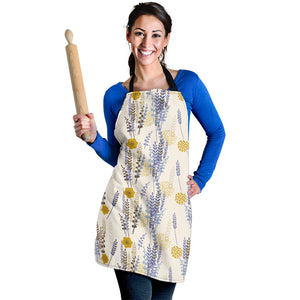 Lavender Modern Pattern Blackground Adjustable Apron