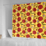 Pizza Texture Pattern Shower Curtain Fulfilled In US
