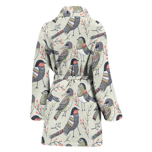 Pigeon Pattern Print Design 04 Women's Bathrobe