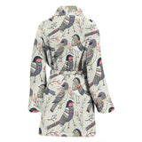 Pigeon Pattern Print Design 04 Women's Bathrobe