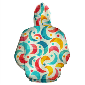 Colorful Moon Pattern Zip Up Hoodie