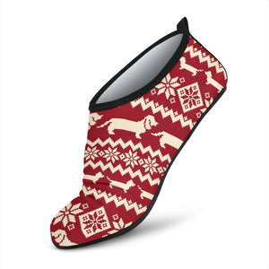 Dachshund Nordic Pattern Aqua Shoes