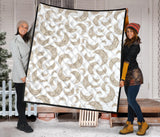 Cool Gold Moon Abstract Pattern Premium Quilt