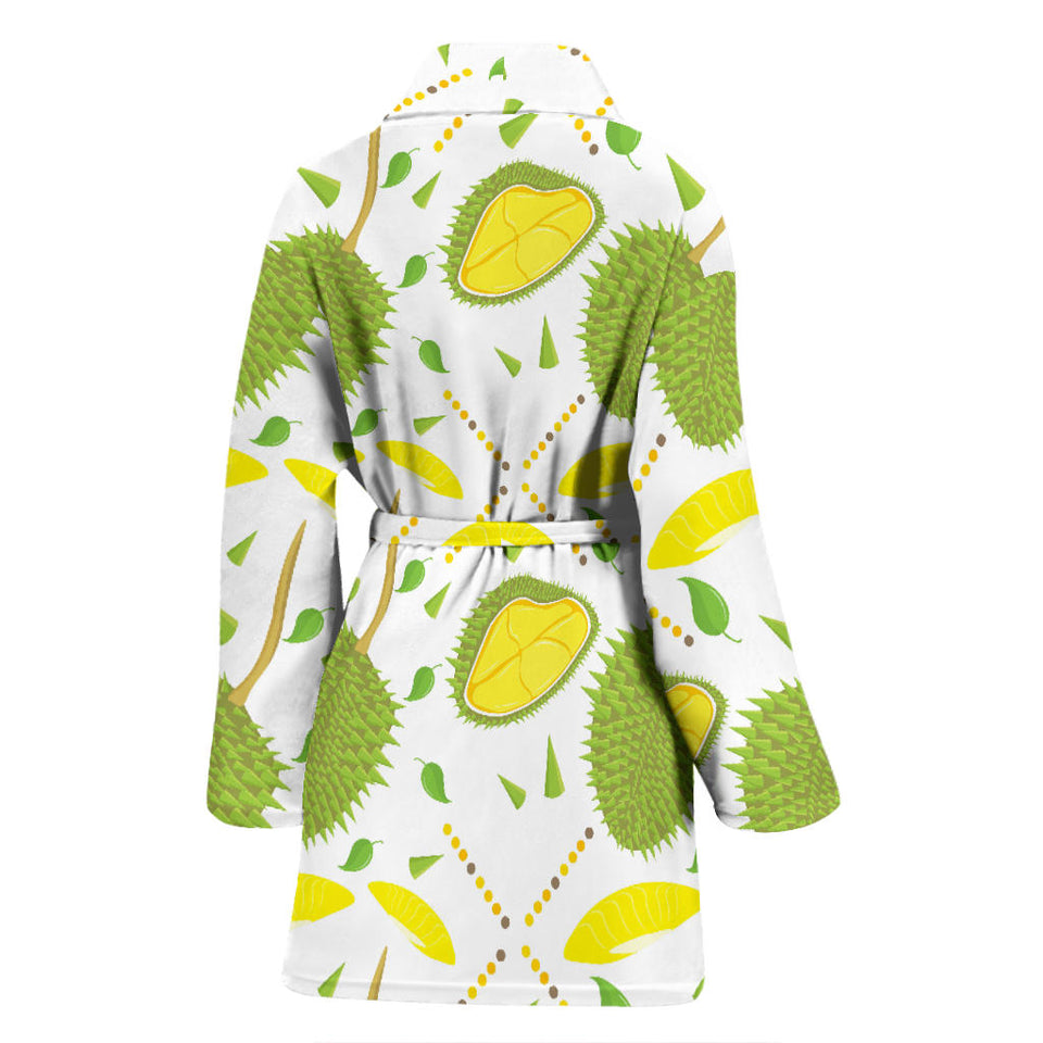 Durian Pattern Background Women'S Bathrobe