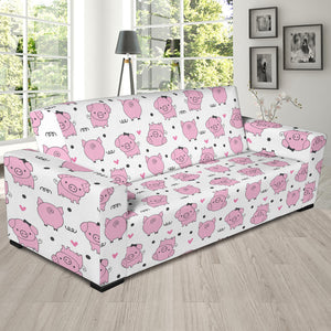 Pig Pattern Print Design 03  Sofa Slipcover