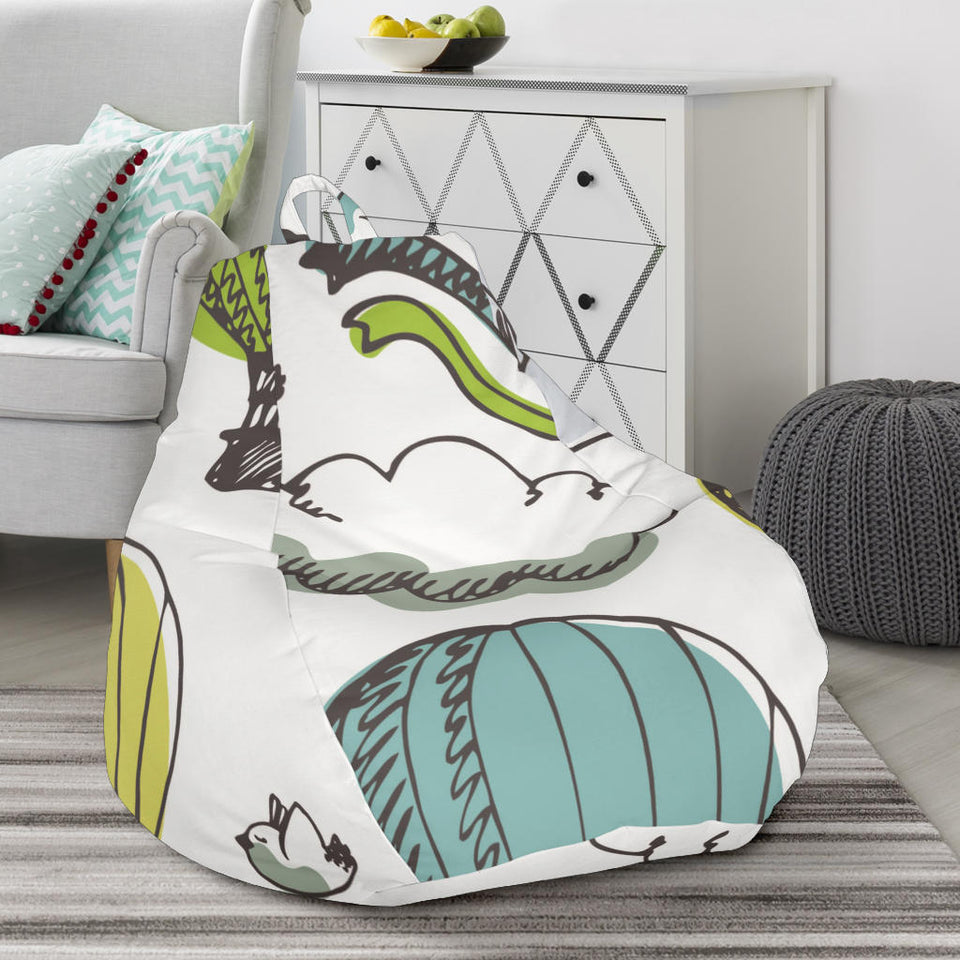 Hot Air Balloon Bird Cloud Pattern Bean Bag Cover