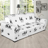 Cute French Bulldog Paw Pattern Sofa Slipcover