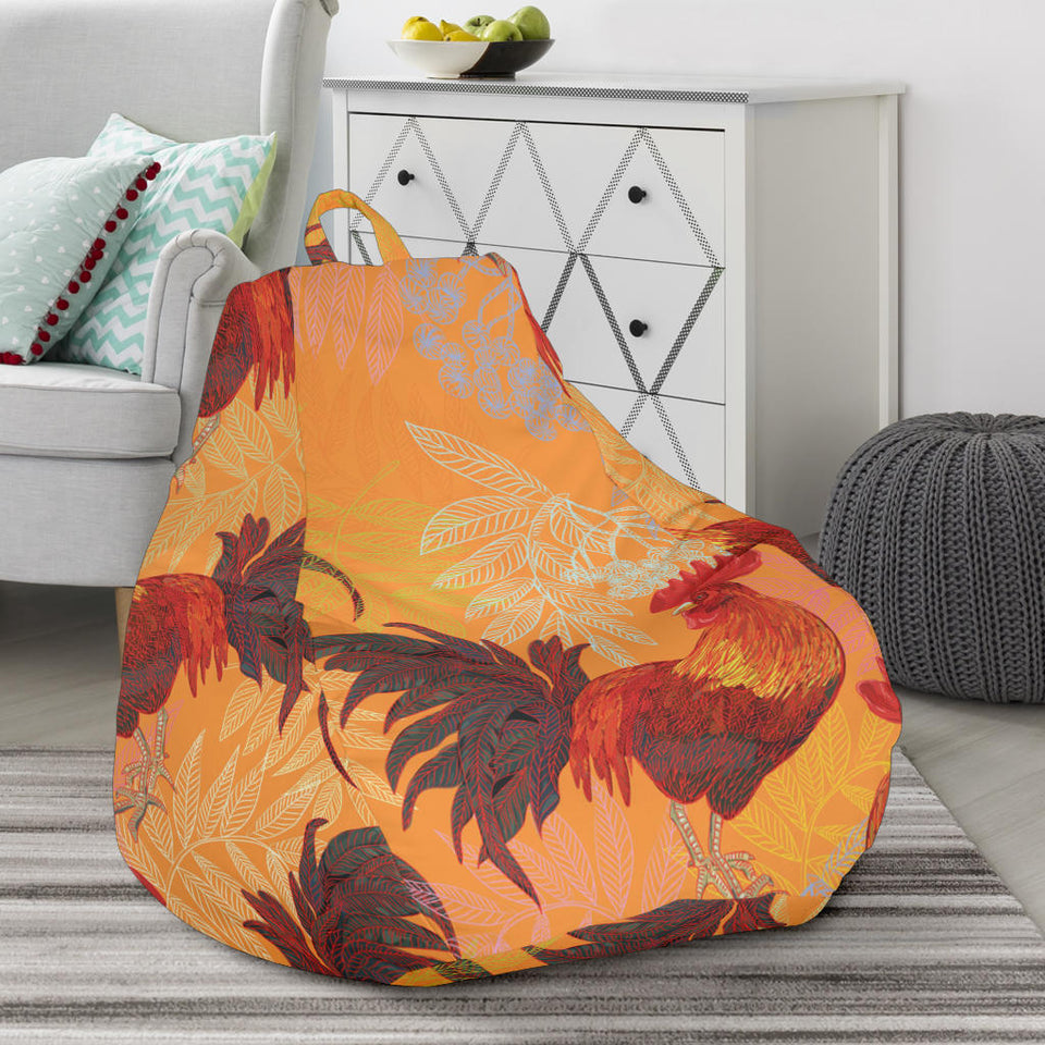 Red Rooster Chicken Cock Pattern Bean Bag Cover