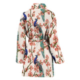 Peacock Tropical Flower Pattern Women'S Bathrobe