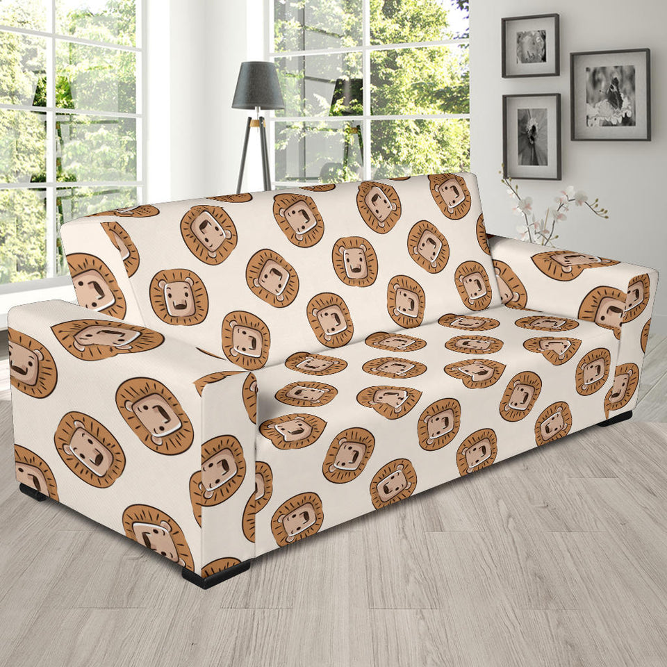 Lion Pattern Print Design 01 Sofa Slipcover