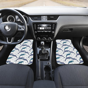 Dolphins Pattern Dotted Background Front Car Mats