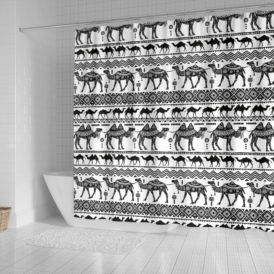 Camel Polynesian Tribal Pattern Shower Curtain Fulfilled In US