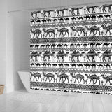 Camel Polynesian Tribal Pattern Shower Curtain Fulfilled In US